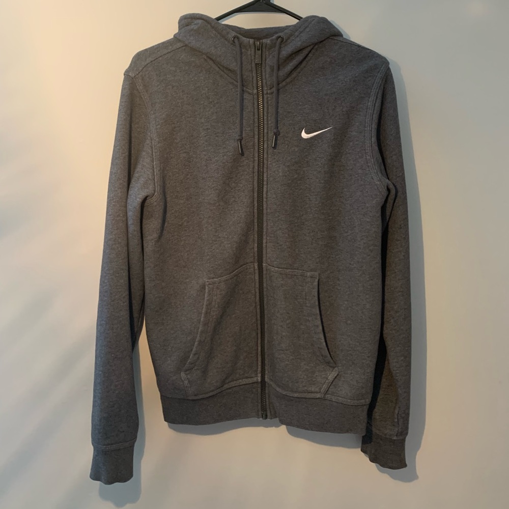 Nike Sportwear Club Fleece Men’s Full-Zip Up Hoodie, Color Dark Grey, Size Small
